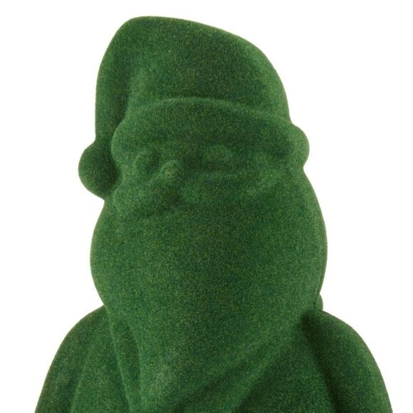23 Inch Large Green Flocked Foam Santa Christmas Decor - Picture 8 of 10